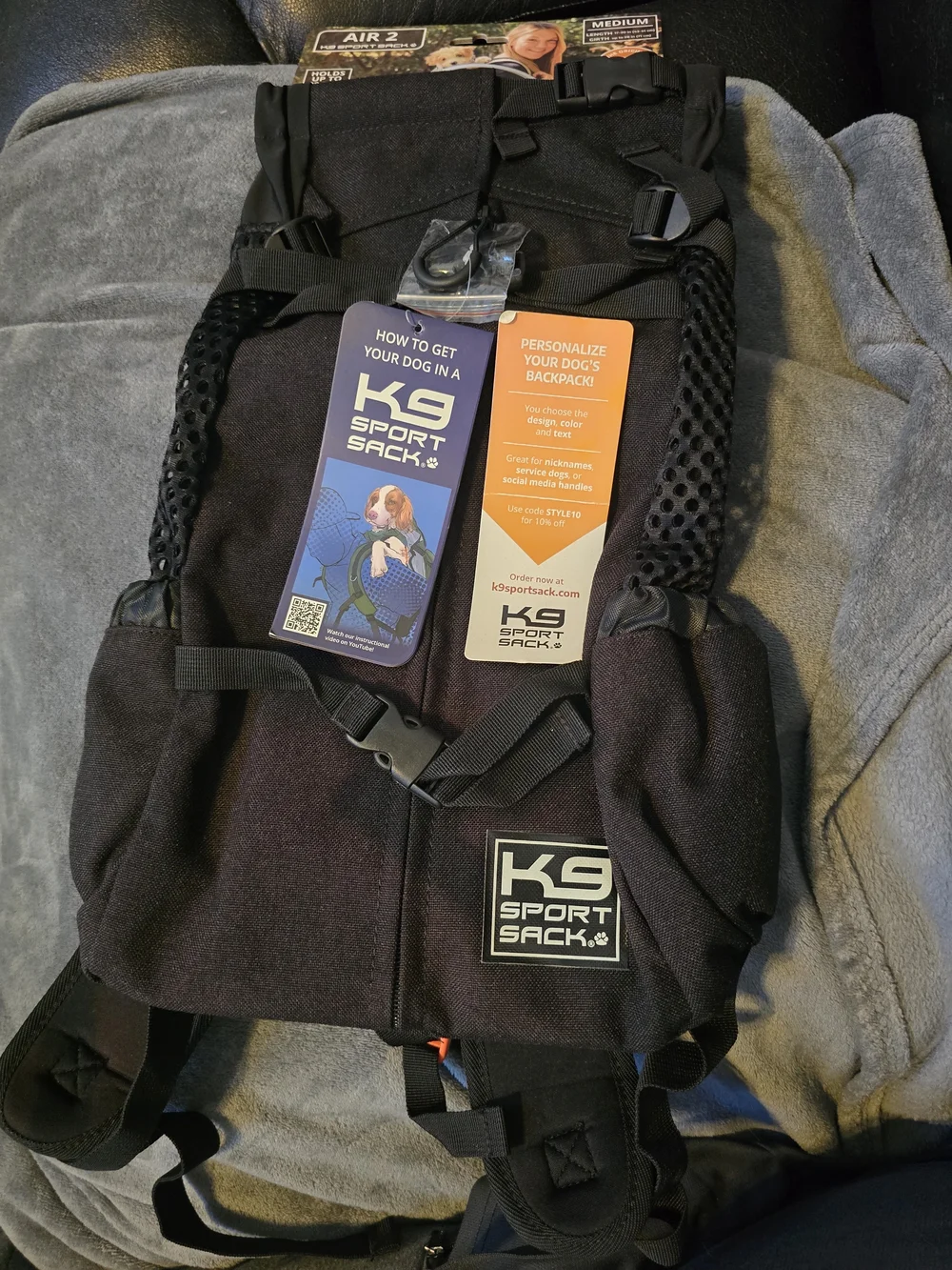 Black Dog Carrier Backpack